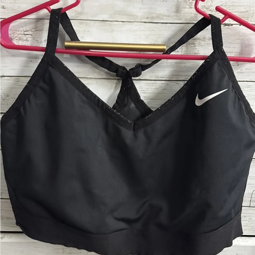 Nike Black Sports Bra with White Logo
